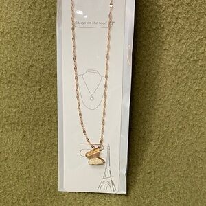 Rose gold Butterfly Stainless Steel necklace